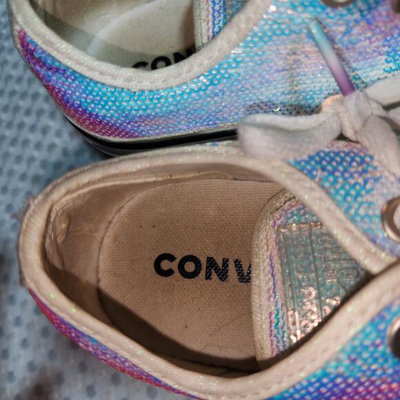 CONVERSE EUC WOMENS SZ 8 ALL STAR SEQUINED SNEAKER SHOES - Picture 3 of 9